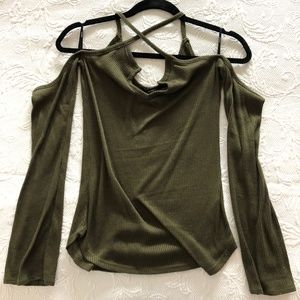 Forever 21 Olive Strappy Lonsleeve